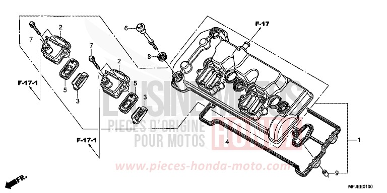 COUVERCLE DE CULASSE de CBR600RR ABS GRAPHITE BLACK (NHB01) de 2012